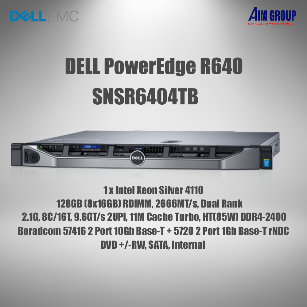 DELL Server PowerEdge R640 128GB ( SNSR 6404TB )