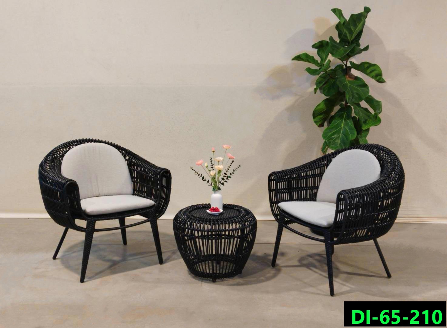 Dining set/coffee set, artificial rattan, product code DI-65-210