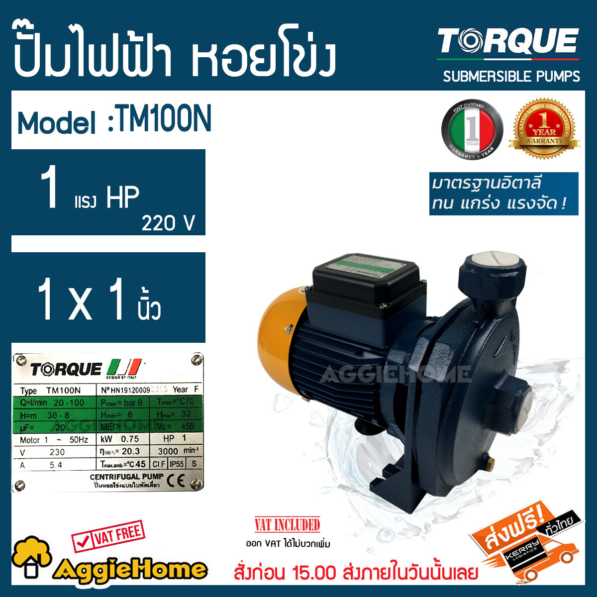 TORQUE ปั๊มไฟฟ้า รุ่น TM100N