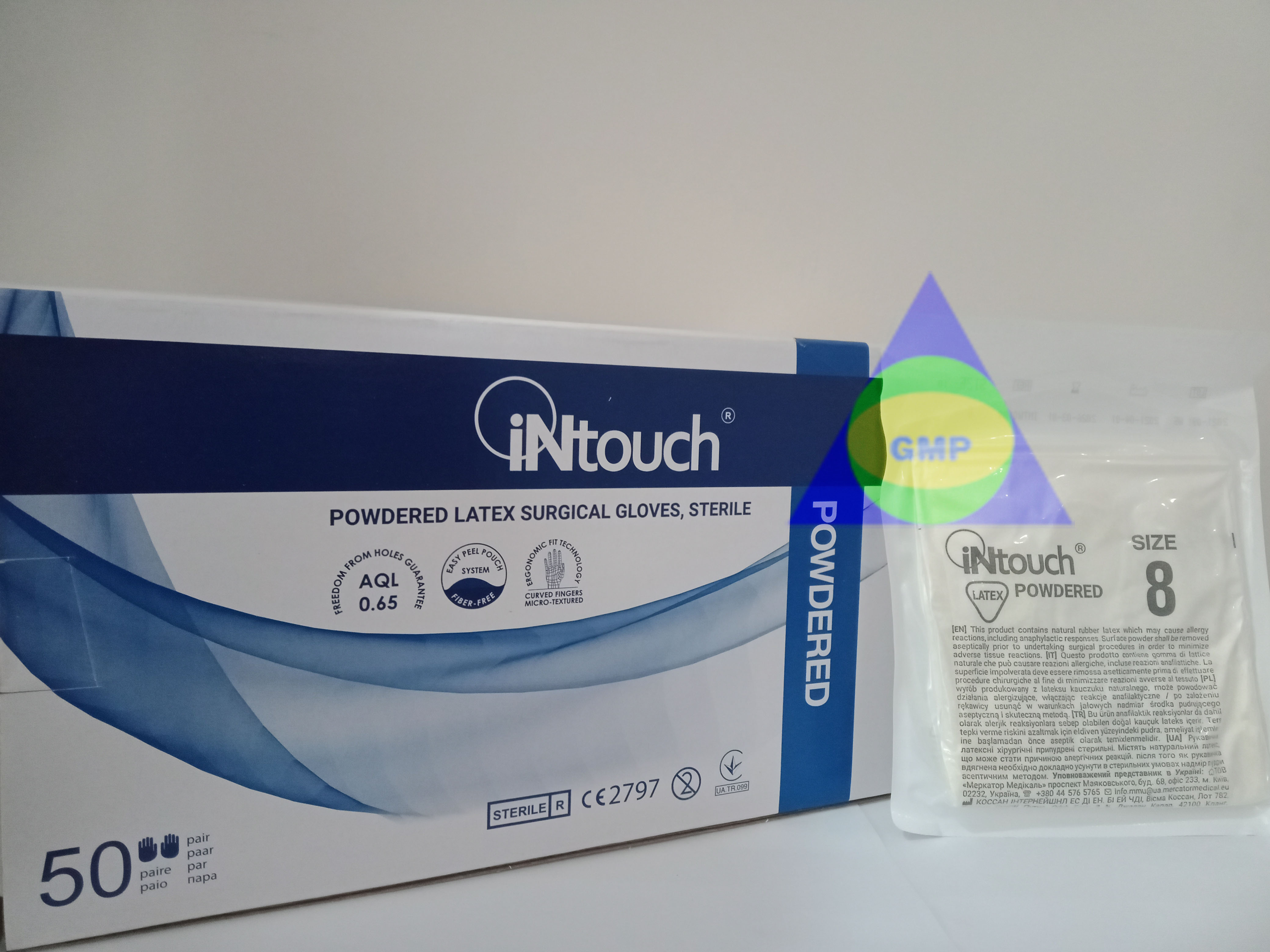 SARUNG TANGAN STERIL INTOUCH POWDERED SIZE 8
