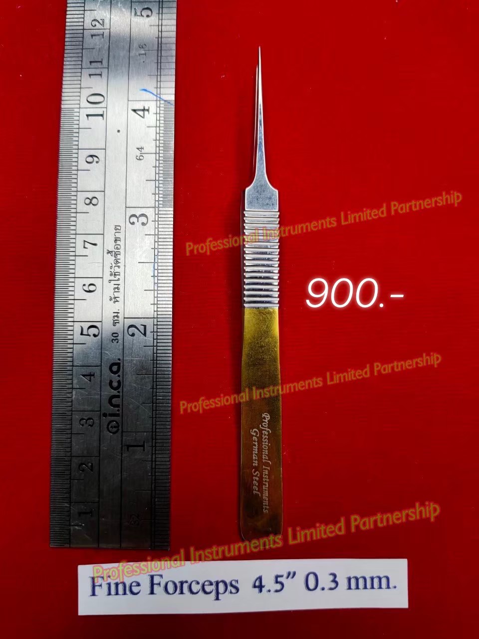 Fine Forceps 4.5" 0.3mm-Gold