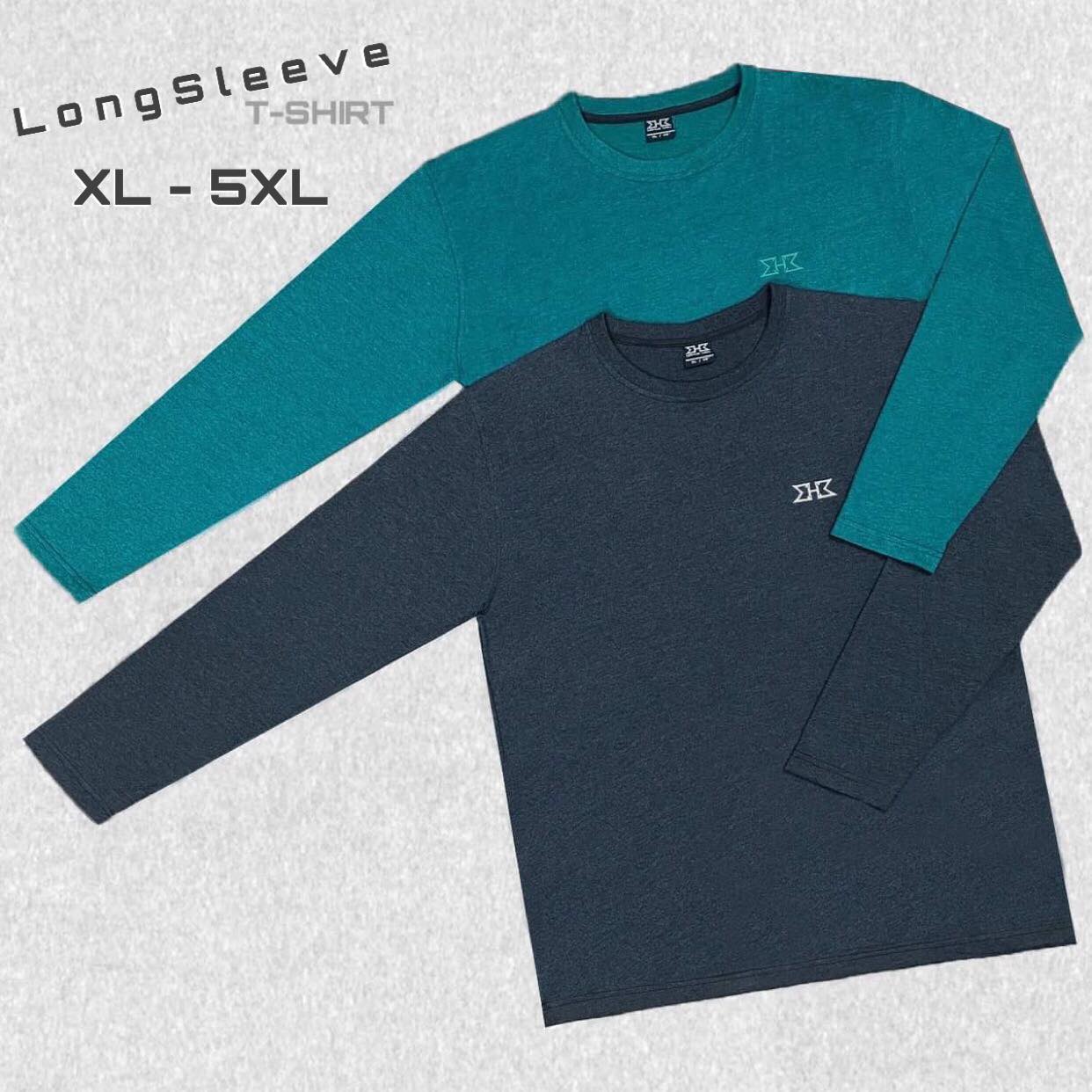 เสื้อยืดแขนยาว สีพื้น XL - 5XL