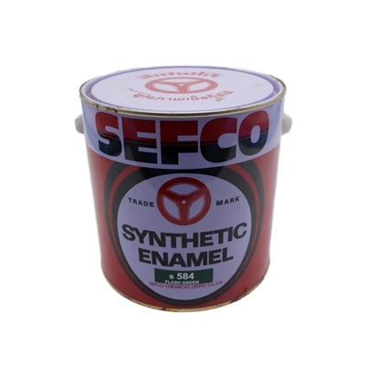 SEFCO สีเคลือบเงาเซฟโก้ สำหรับช้ภายนอกและภายใน S 584 FLASH GREEN ขนาด 3.4 ลิตร