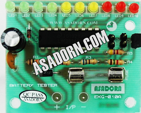 BATTERY  TESTER  BY  LM3914 (STRAIGHT)  (EKG-010A)