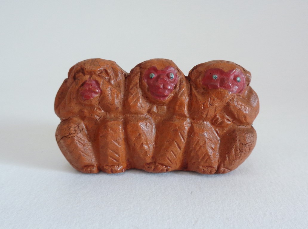 The Three wise monkeys figurine ,Japanese Three wise monkeys "see no evil, hear no evil, speak no evil"