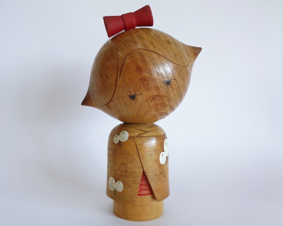 Old Kokeshi doll, Heavy (0.734 KG) Creative kokeshi, VTG. Japanese Artistic wooden Sosaku kokeshi