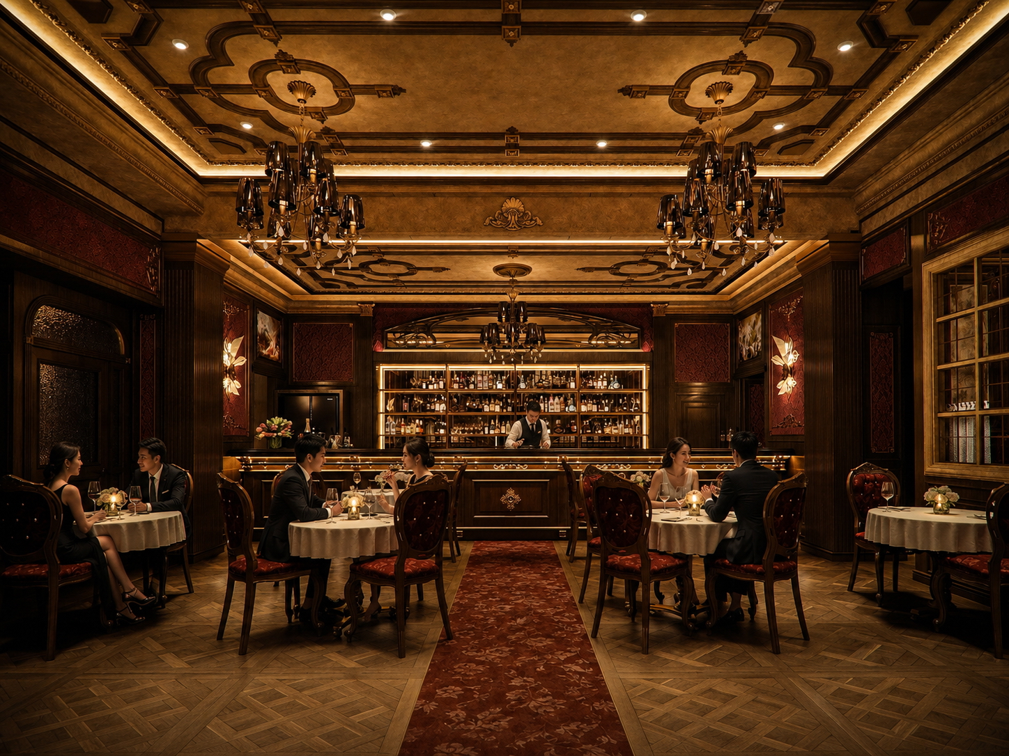 ภาพ Main Dining Lafayettes restaurant interior with European classic dining atmosphere