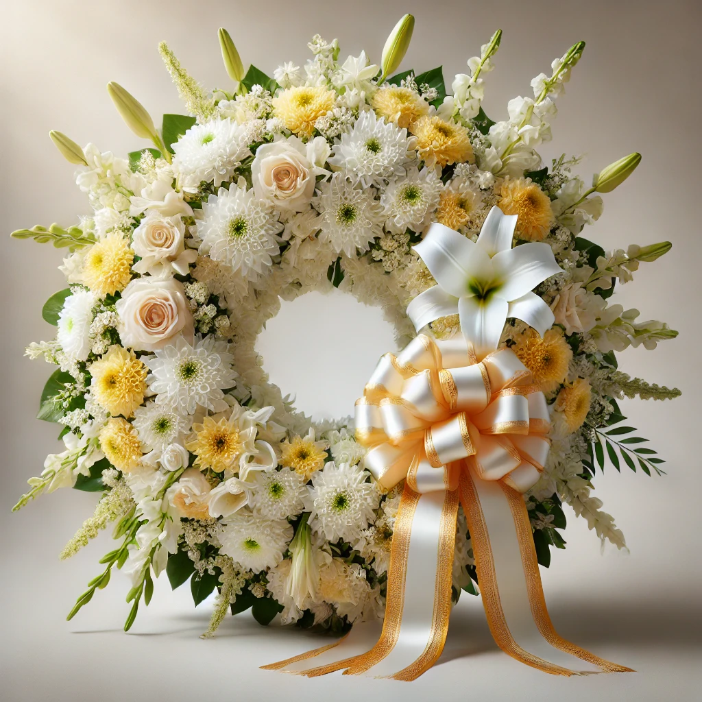 พวงหรีดสีขาว พวงหรีดสีขาว