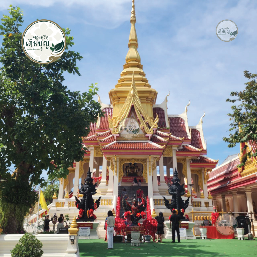 ทางเข้าศาลาบำเพ็ญกุศล วัดธาตุ ขอนแก่น สะอาด โอ่โถง พร้อมรับรองแขก