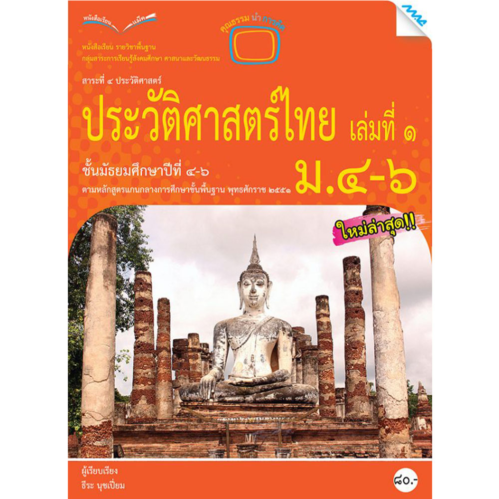 หนังสือเรียนรายวิชาพื้นฐานประวัติศาสตร์ไทย ม.4-6 เล่ม 1 /Mac.
