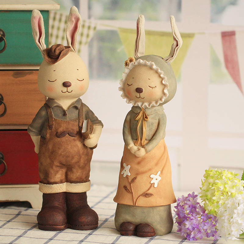 ตุ๊กตาเรซิ่นวางประดับบ้านรูปกระต่าย Miss.Rabbit (korea)