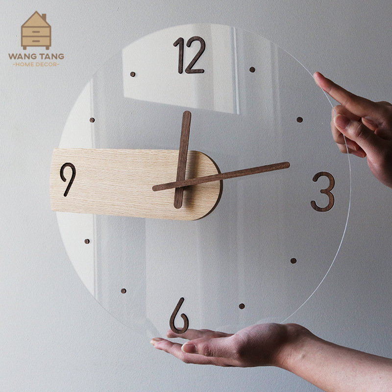 นาฬิกาแขวนติดผนังทรงกลม มินิมอล Minimal Clock รุ่น ENJOY TIME ขนาด 16 นิ้ว(อะครีลิค)