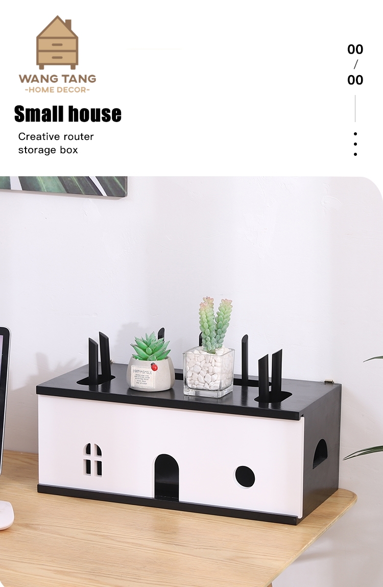 กล่องไม้ใส่เร้าเตอร์ Router Wifi ทรงบ้าน Modern Small House (สามารถแขวนติดผนัง)