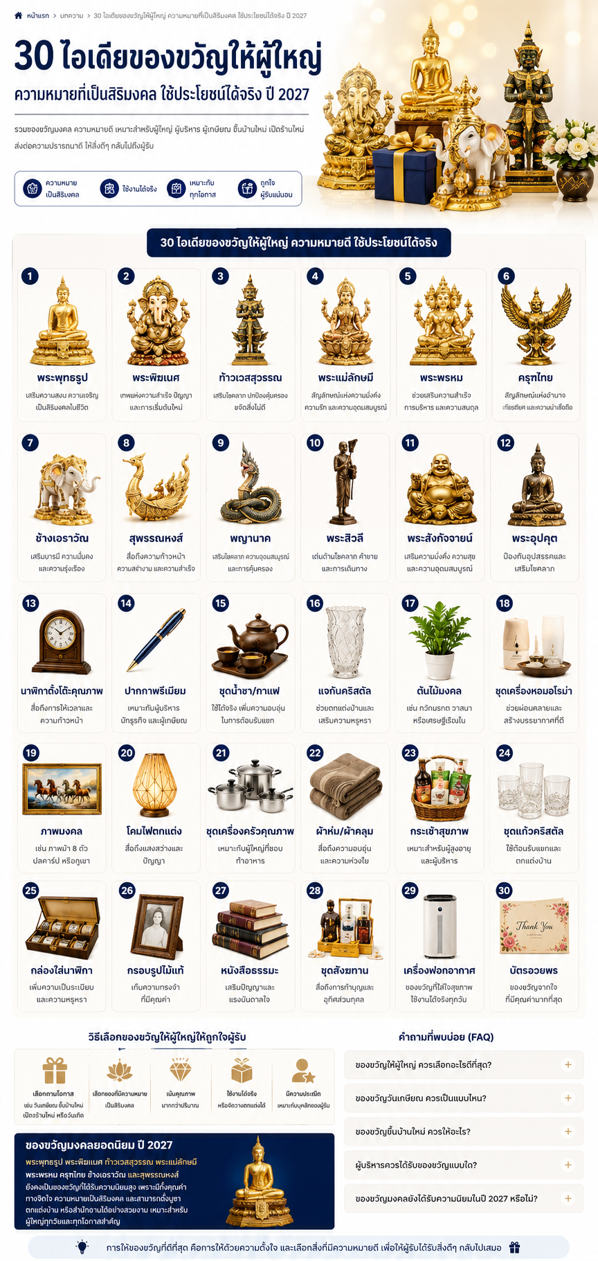 ของขวัญให้ผู้ใหญ่, ของขวัญมงคล, ของขวัญผู้ใหญ่ผู้ชาย, ของขวัญผู้ใหญ่ผู้หญิง, ของขวัญผู้บริหาร, ของขวัญวันเกษียณ, ของขวัญขึ้นบ้านใหม่, ของขวัญเปิดร้านใหม่, พระพุทธรูปของขวัญ, พระพิฆเนศของขวัญ, ของขวัญเสริมฮวงจุ้ย, ของขวัญความหมายดี, ของขวัญผู้ใหญ่ 2027