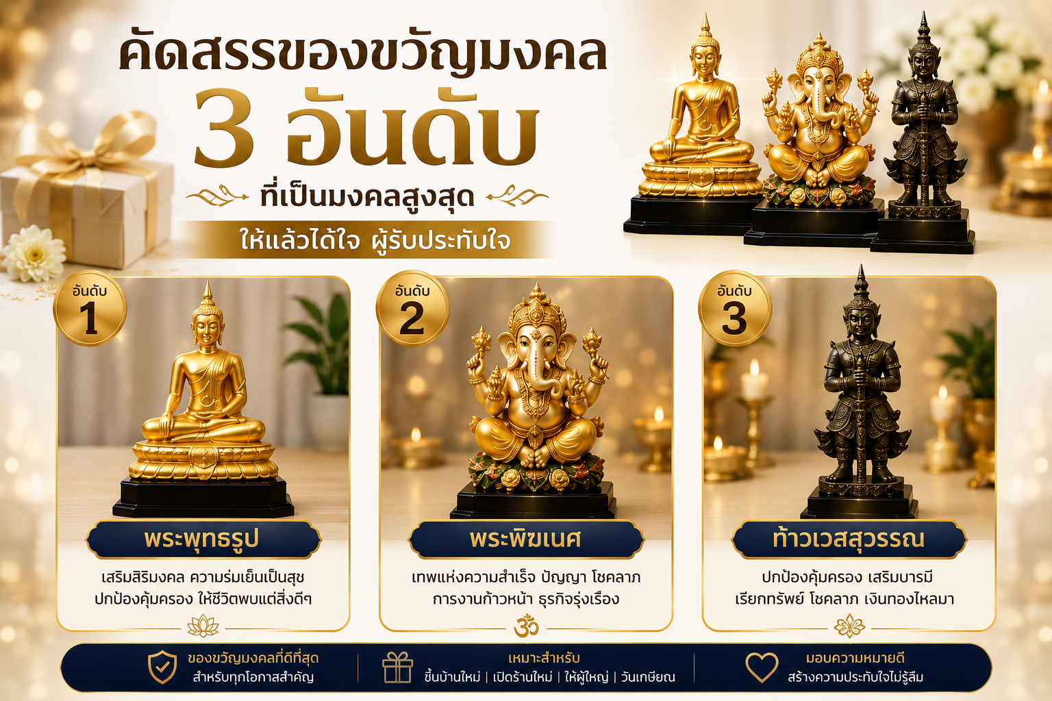 คัดสรรของขวัญมงคล 3 อันดับ