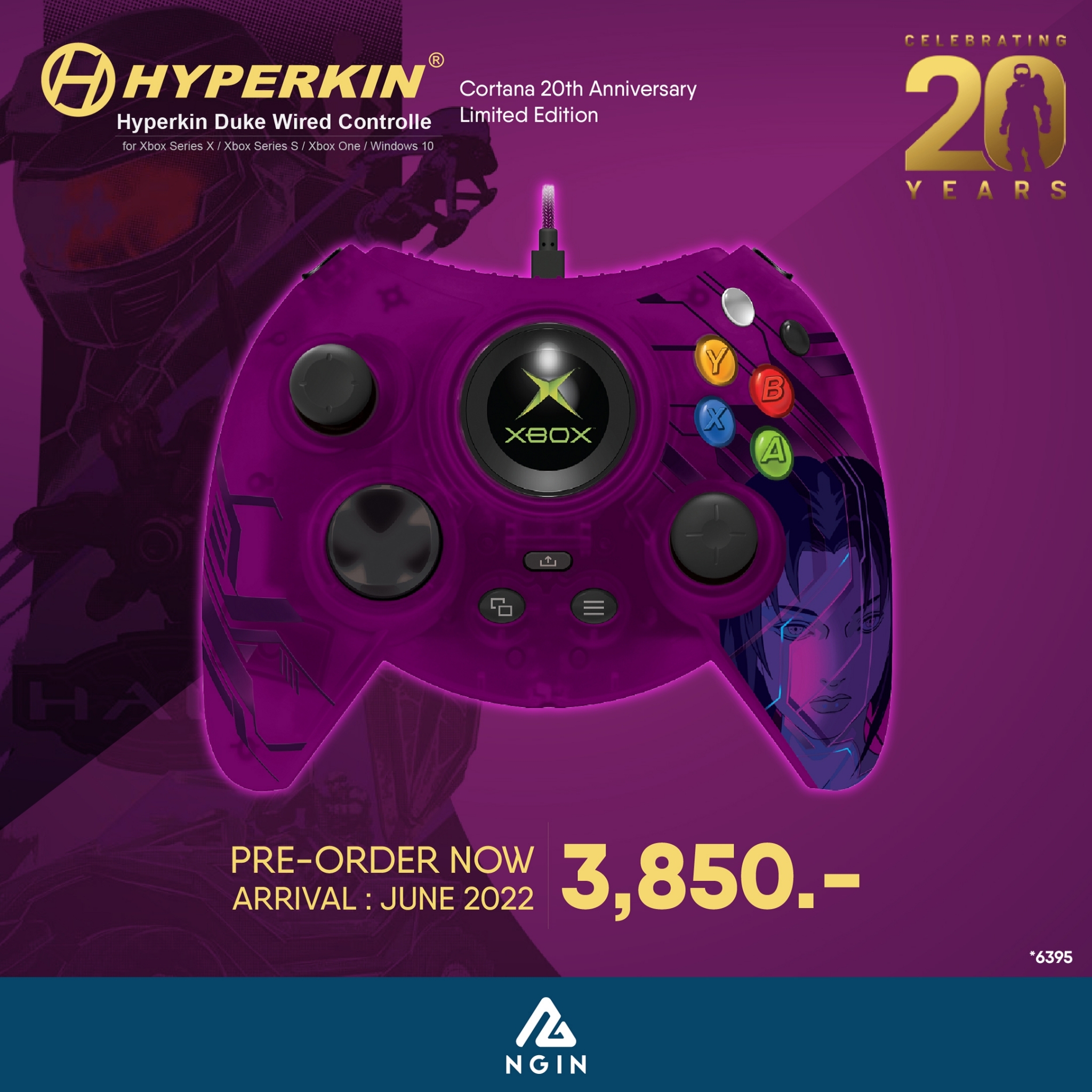Hyperkin Duke Wired Controller for Xbox X|S/Xbox One/Windows  - (Cortana 20th Anniversary Limited Edition)