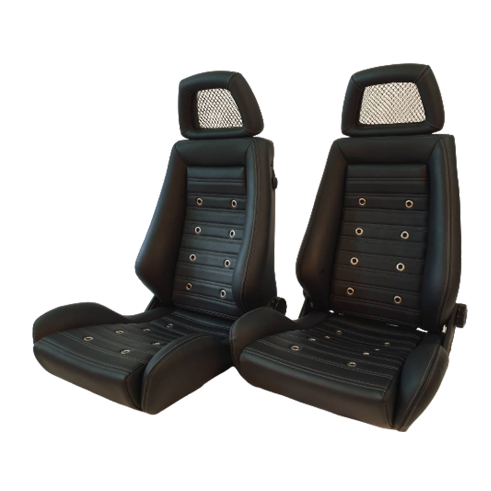 2 Used AUTHENTIC RECARO LX Leather Net Headrest seats RACING HONDA PORSCHE  AUTO CARS - mckrecaroseatscars