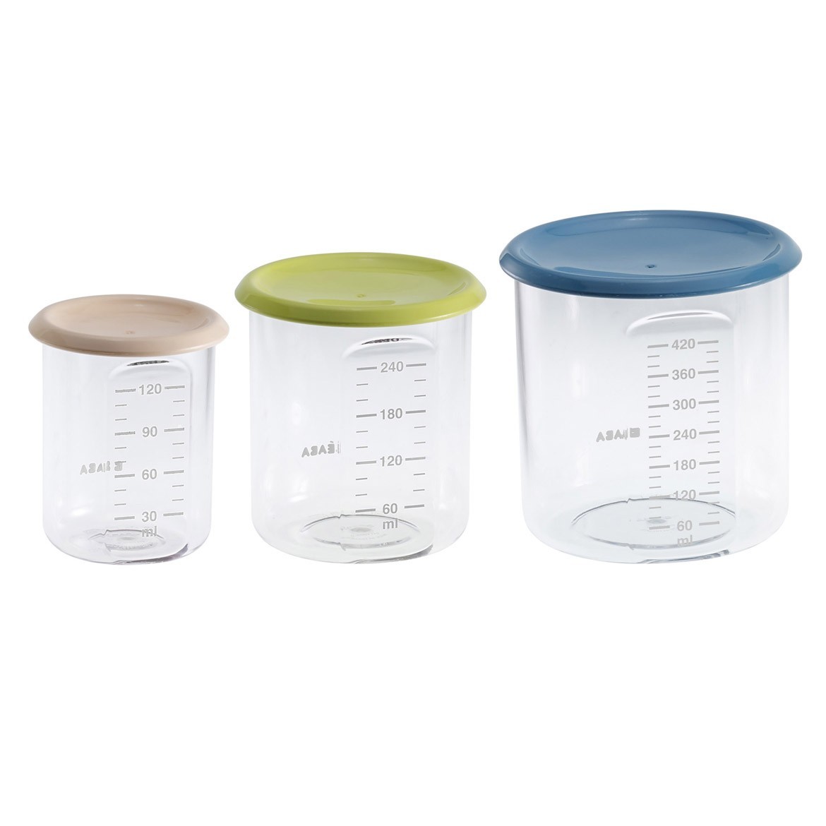 Beaba - Conservation Jars Set 3 pcs. ( 120 / 240 / 420 ml. ) *Assorted Colors