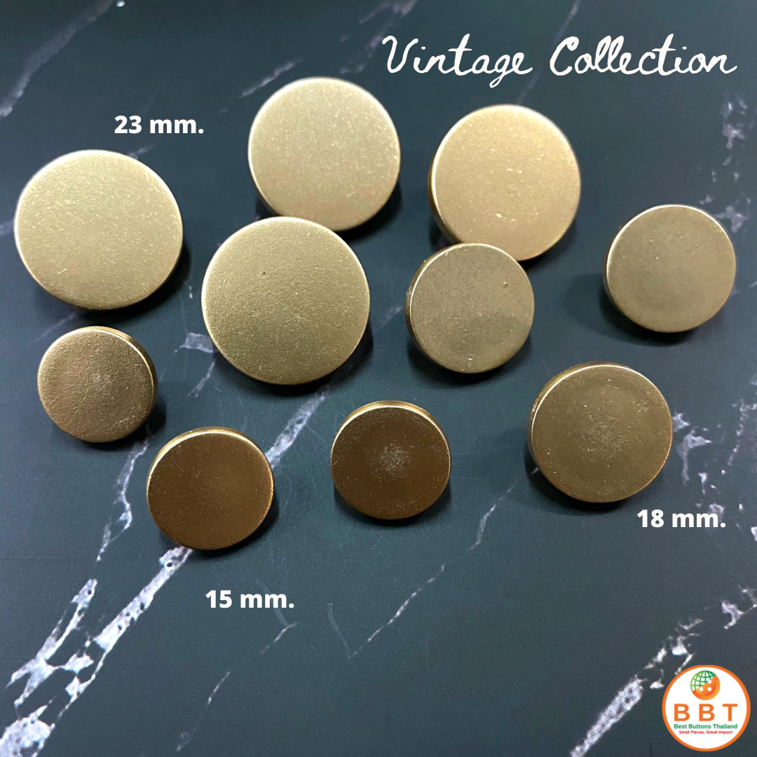 Gold Matte Vintage Buttons 15 mm
