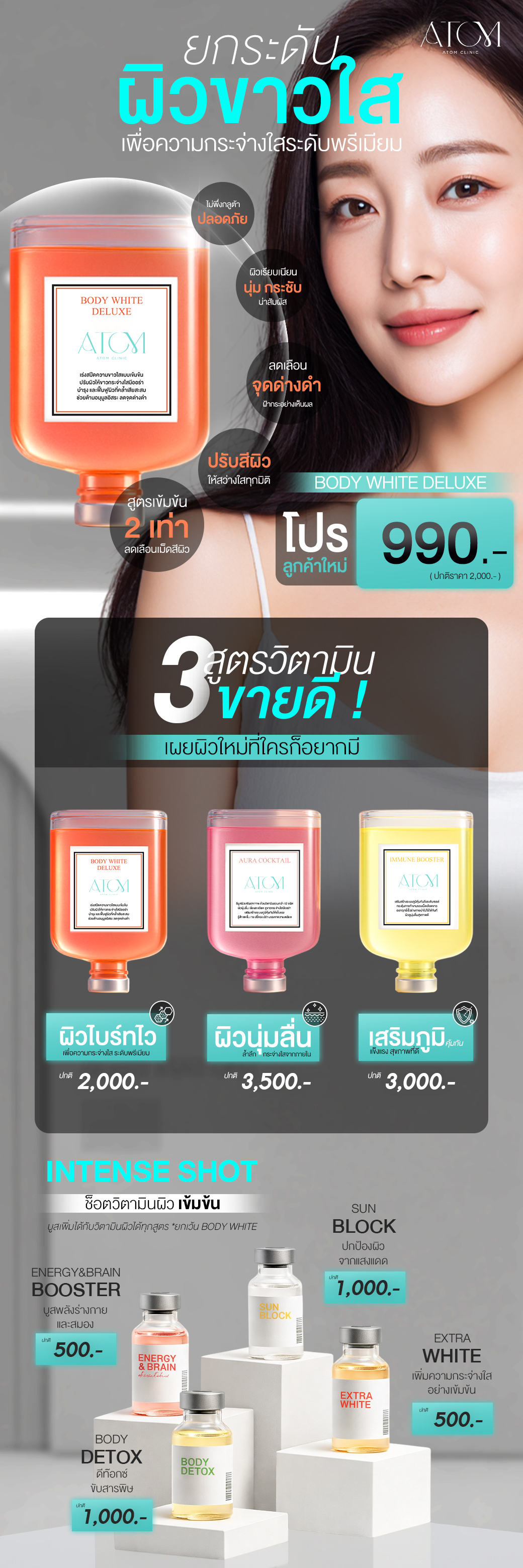 โปรโมชั่นวิตามินผิว วิตามินผิว Vitamin drip,