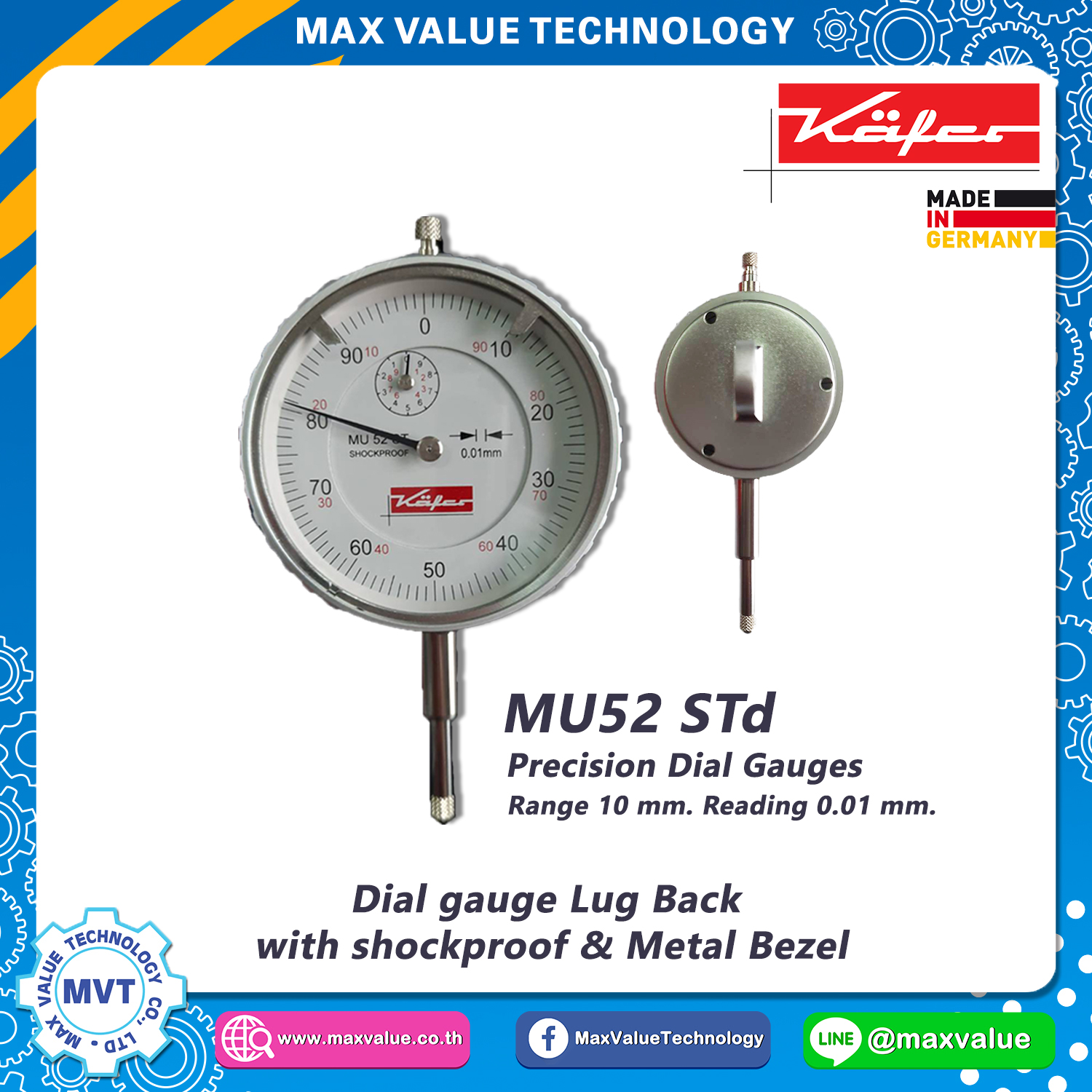 Dial Gauge - MU52 STd (0.01/10 mm )