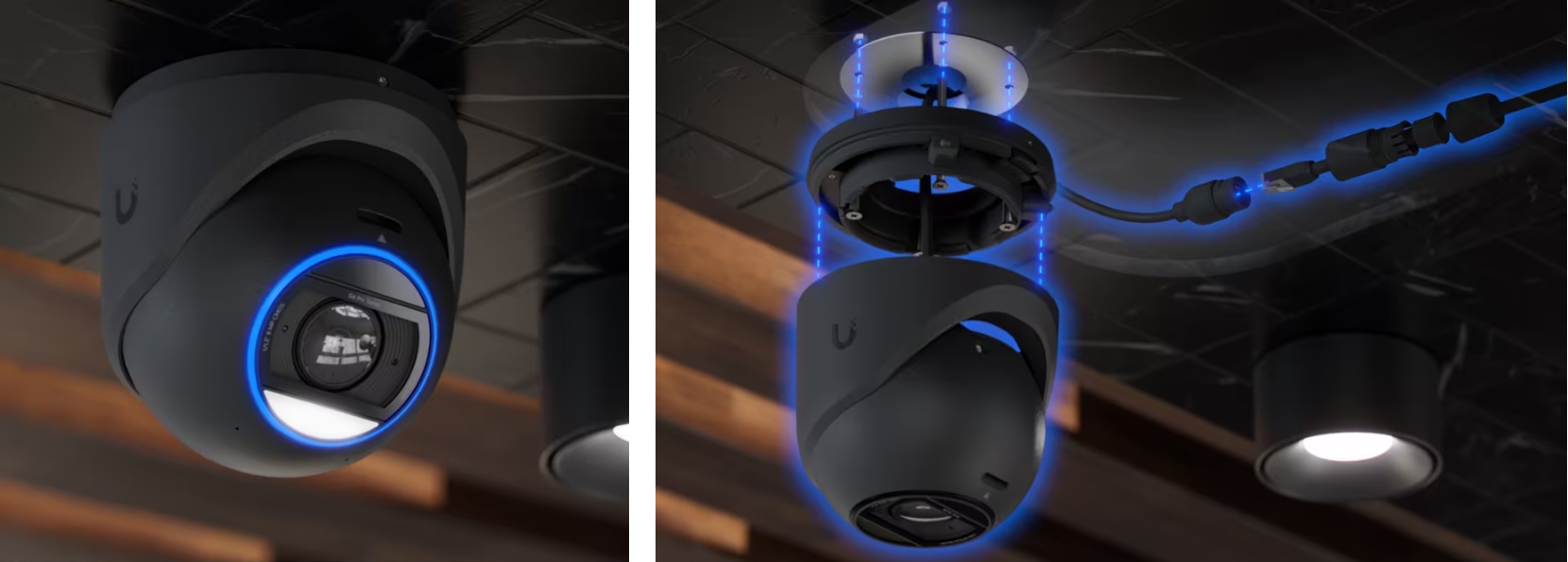 UniFi G6 Pro Turret สีดำ กล้อง AI 4K สำหรับติดตั้งภายในและภายนอกอาคาร