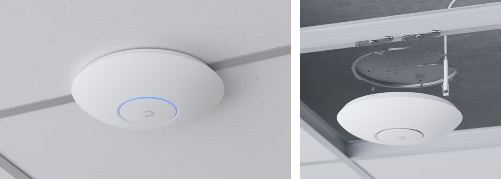 การติดตั้ง Ubiquiti UniFi U7 Pro Max บนโครงฝ้าเพดาน