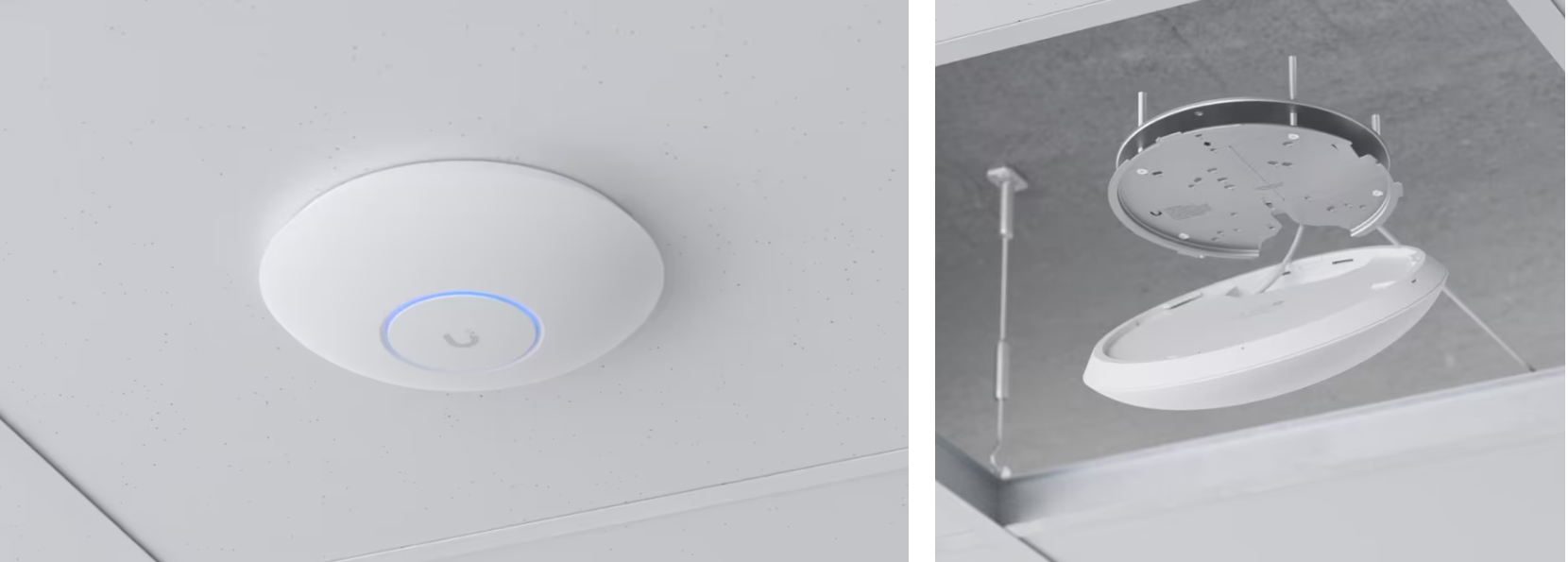 การติดตั้ง Ubiquiti UniFi U7 Pro Max บนแผ่นฝ้าเพดาน