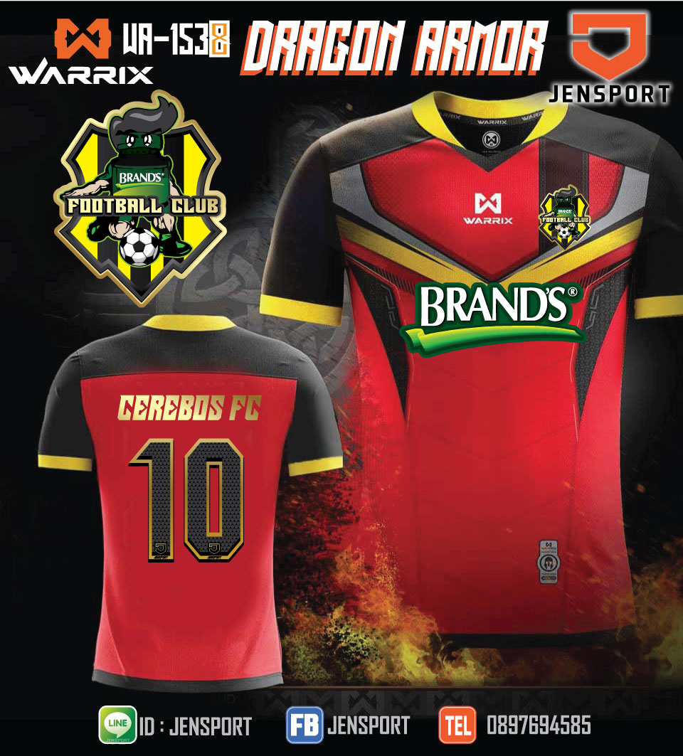 ​เสื้อ Warrix รุ่น Dragon Armor ทีม Brand Ceberos 2016 สีแดง