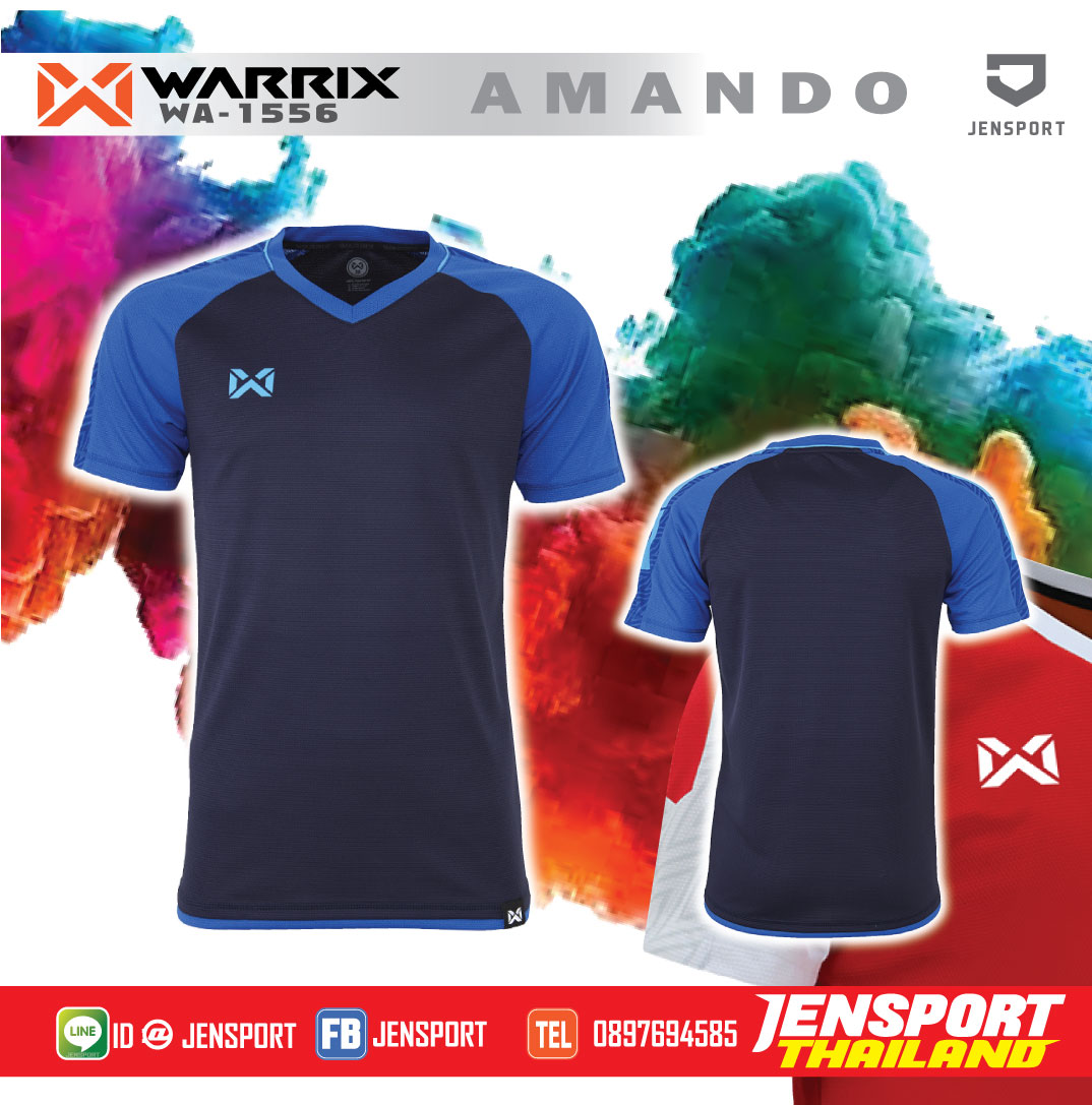 เสื้อ ฟุตบอล warrix WA 1556 สีน้ำเงิน