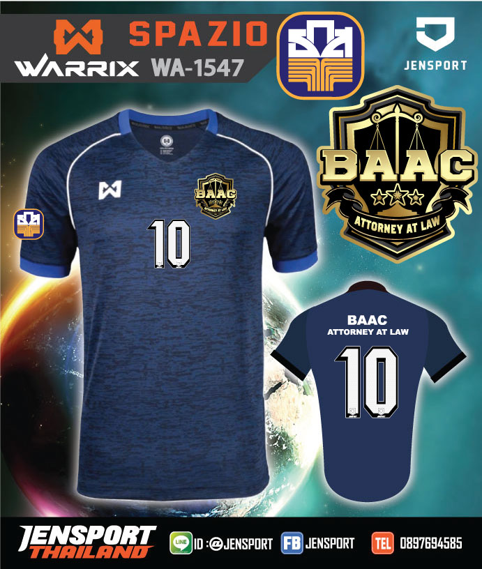 เสื้อฟุตบอล Warrix รุ่น 1547 Spacio ทีม ธกส BAAC LAW