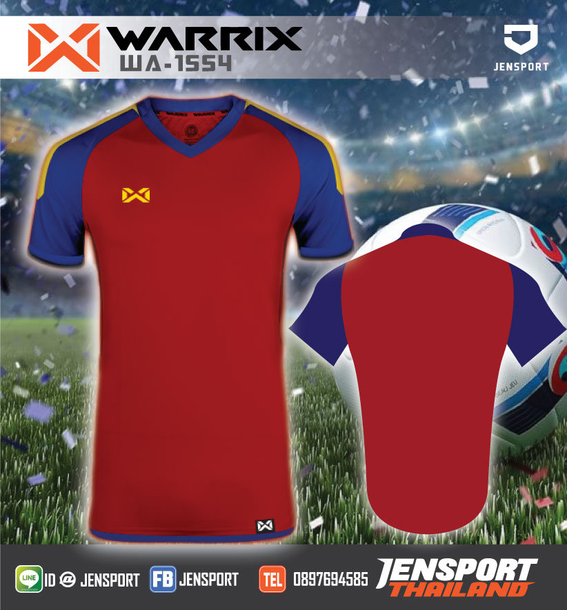 เสื้อฟุตบอล-Warrix-WA1554-สีแดง-น้ำเงิน