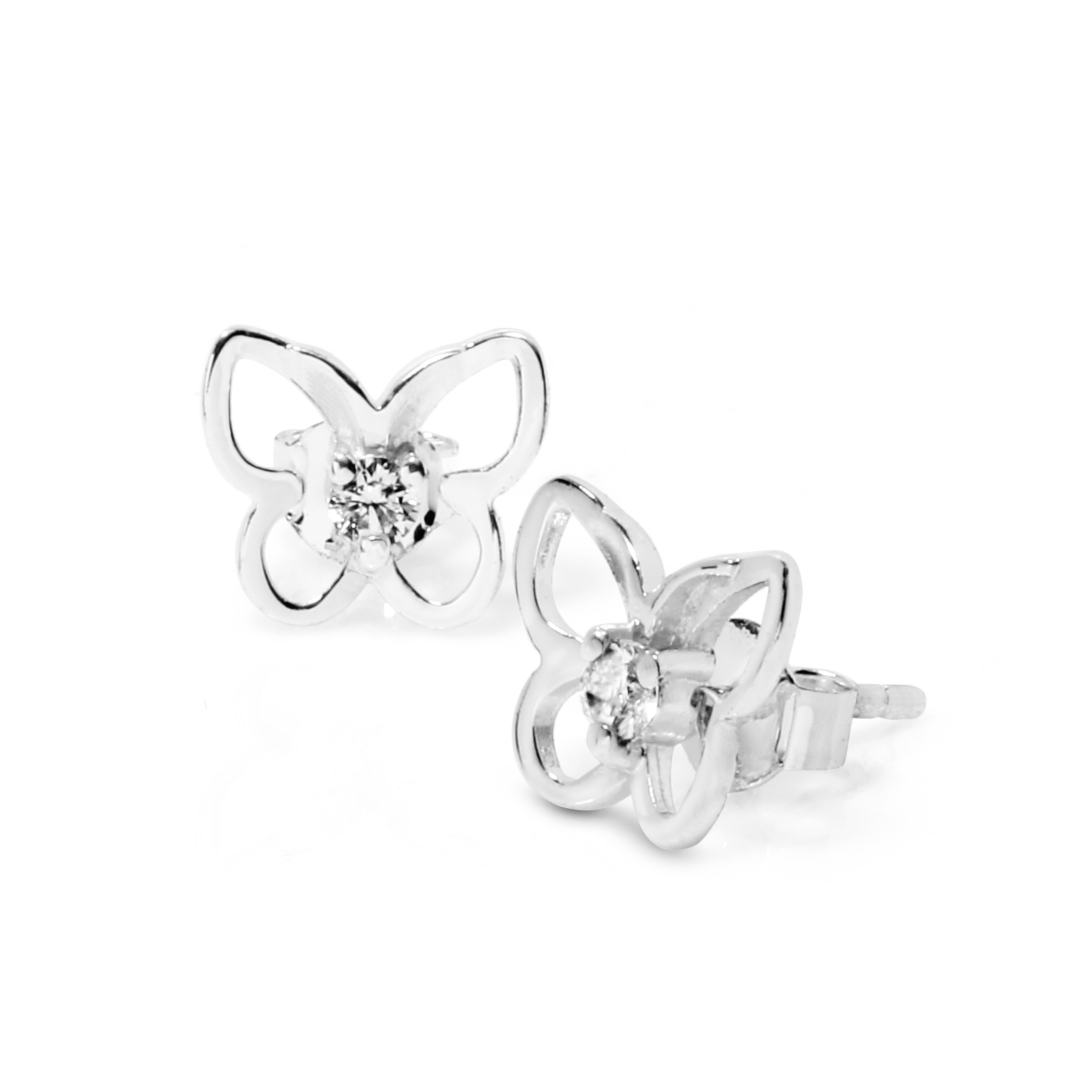 Sterling silver 'Butterfly' CZ Earrings
