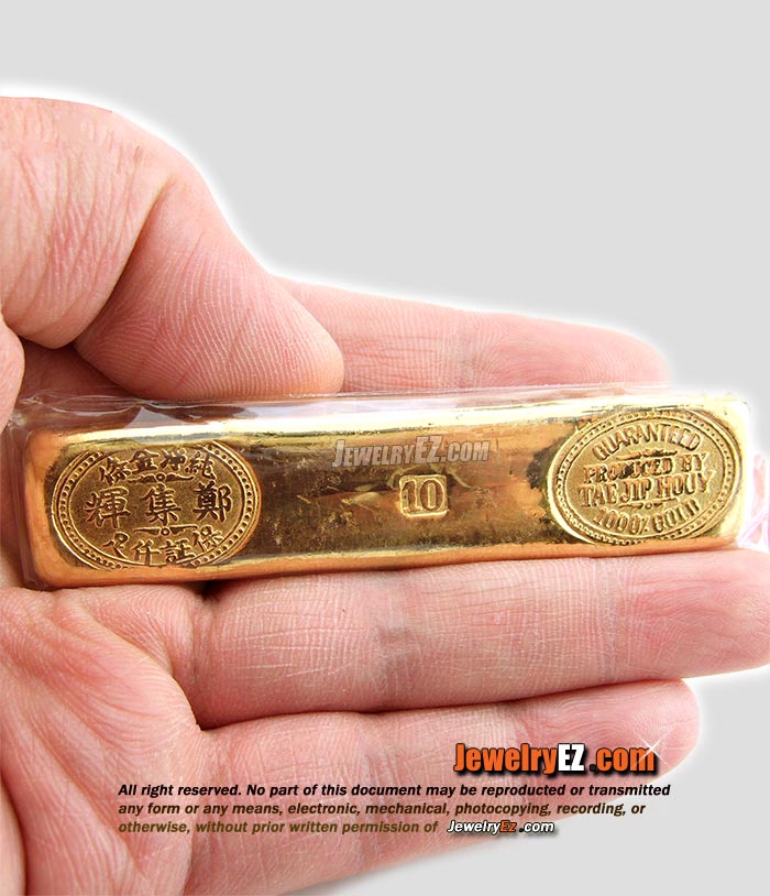 ทองคำแท่งยี่ห้อ แต้จิบฮุย น้ำหนัก 152.40กรัม (10บาท)
