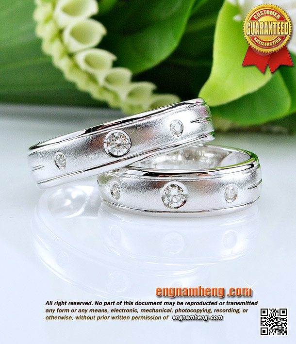 แหวนเพชร เบลเยี่ยมคัท G-Color/VVS1 แหวนคู่ ชาย&หญิง แบบเก๋น่ารักๆใส่สวยค่ะ