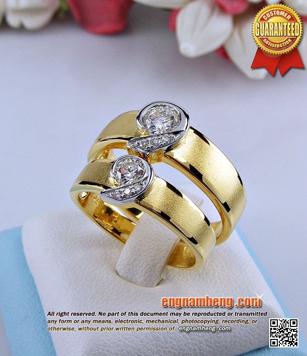 แหวนเพชรคู่รัก เพชรเบลเยี่ยมคัทน้ำ 97 (G-Color/VVS) ดีไซด์สวยเก๋ ให้ความหมายดีๆ น่าสวมใส่ค่ะ