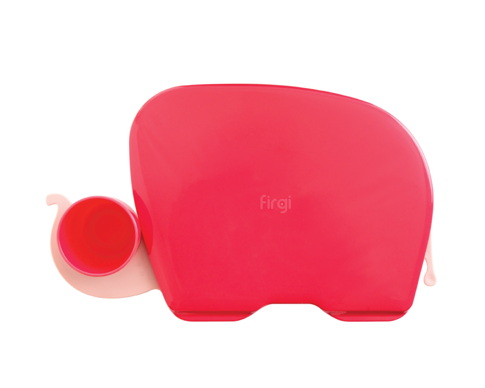Elephant Food Tray: Coral Red