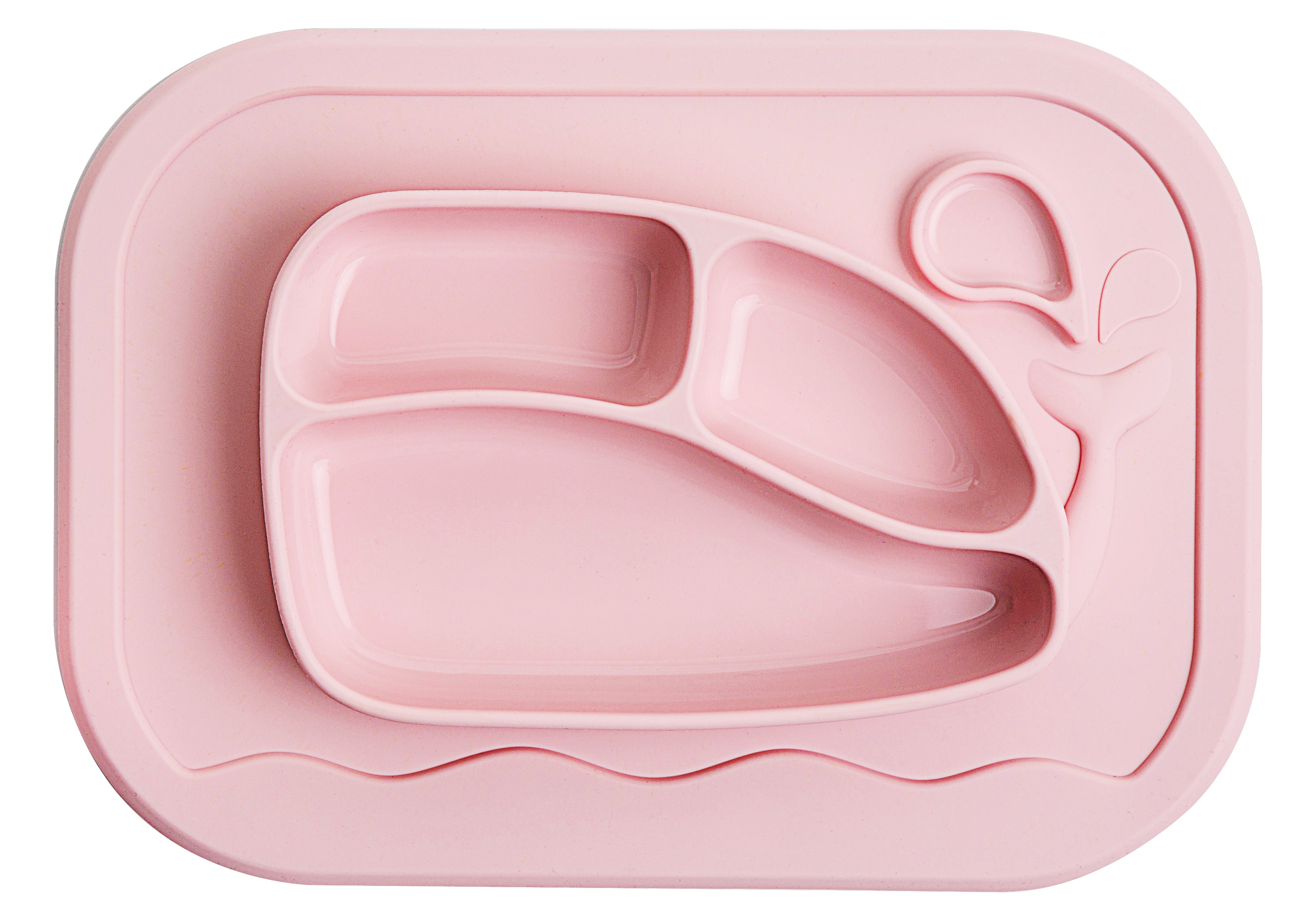 Silicone Whale Food Tray Mat - Pastel Pink