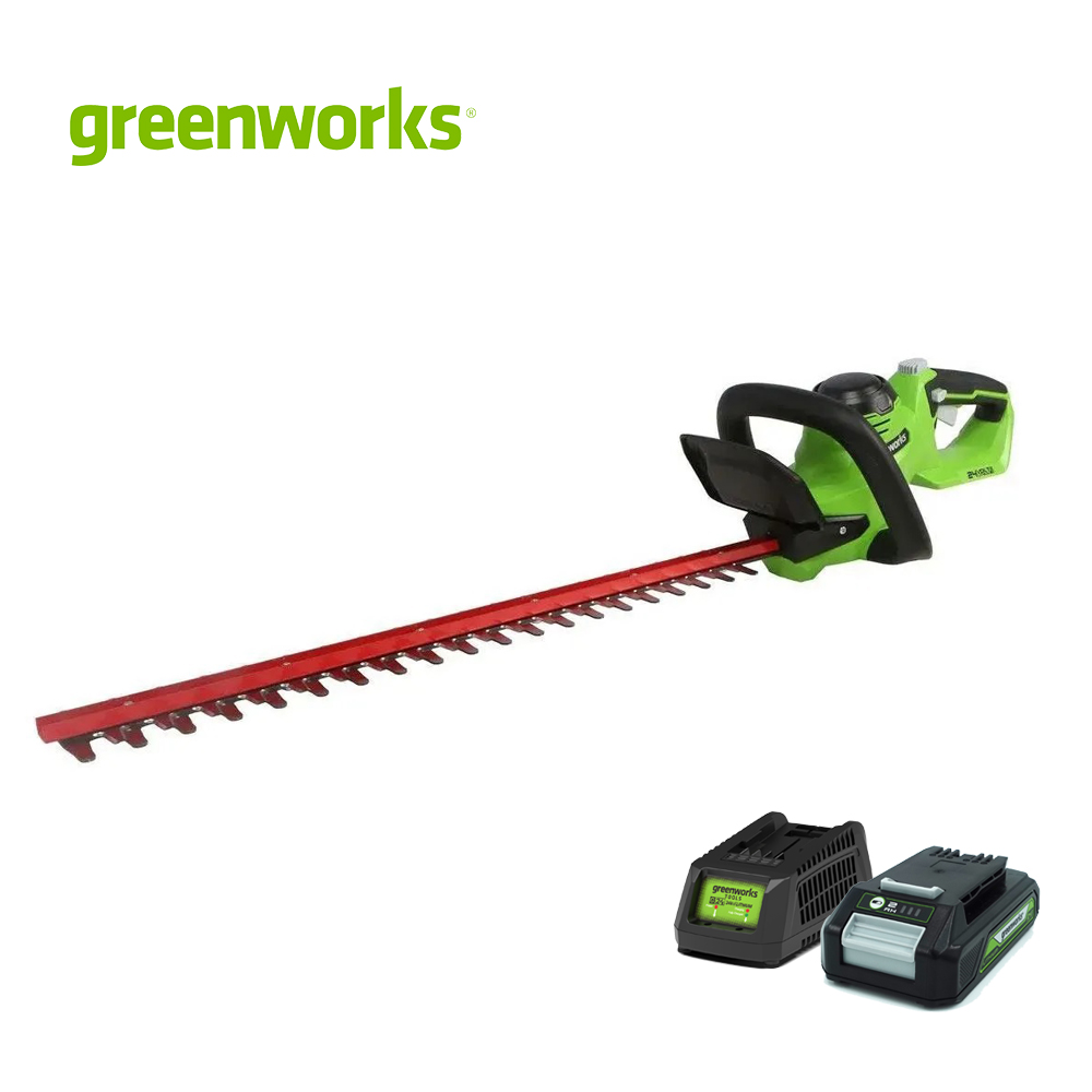 Greenworks Battery Hedge Trimmer 24V Deluxe Including Battery(2AH) and Charger