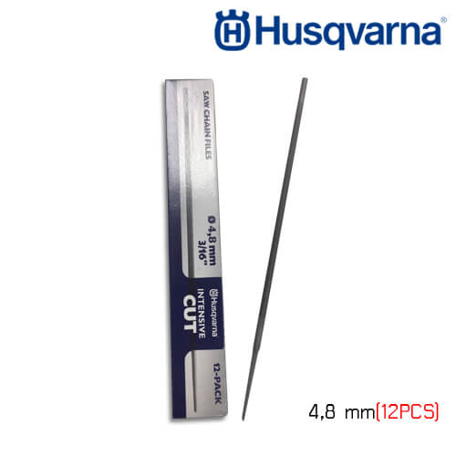 Husqvarna ตะไบกลมขนาด 4,8mm, มี 12 ชิ้น (H25)