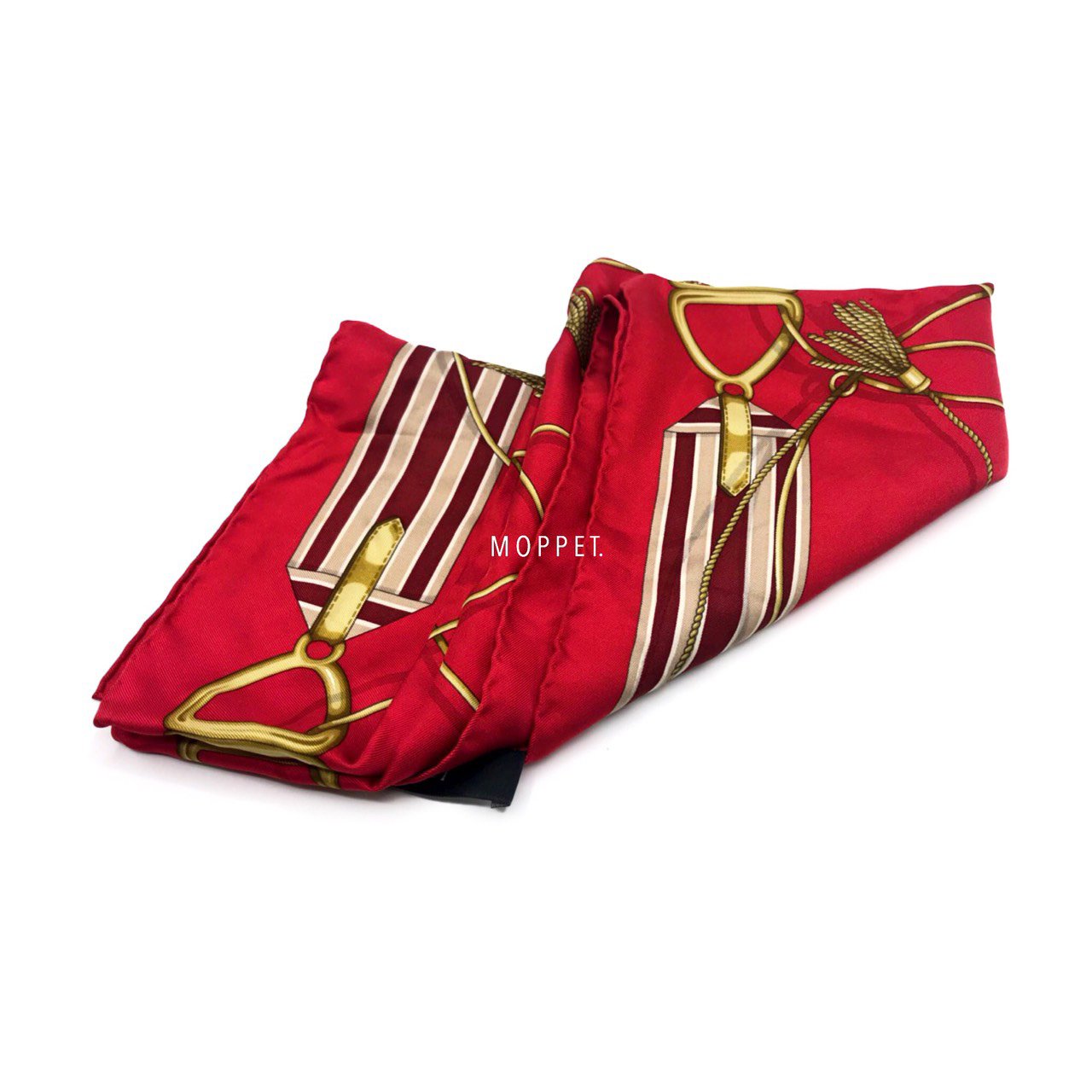 Used Gucci Scarf 70X70 in Red Silk