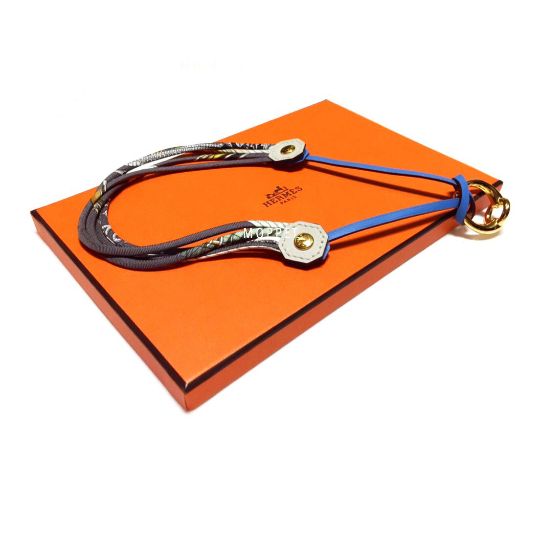 NEW Hermes Necklace in Silk/Blue GHW