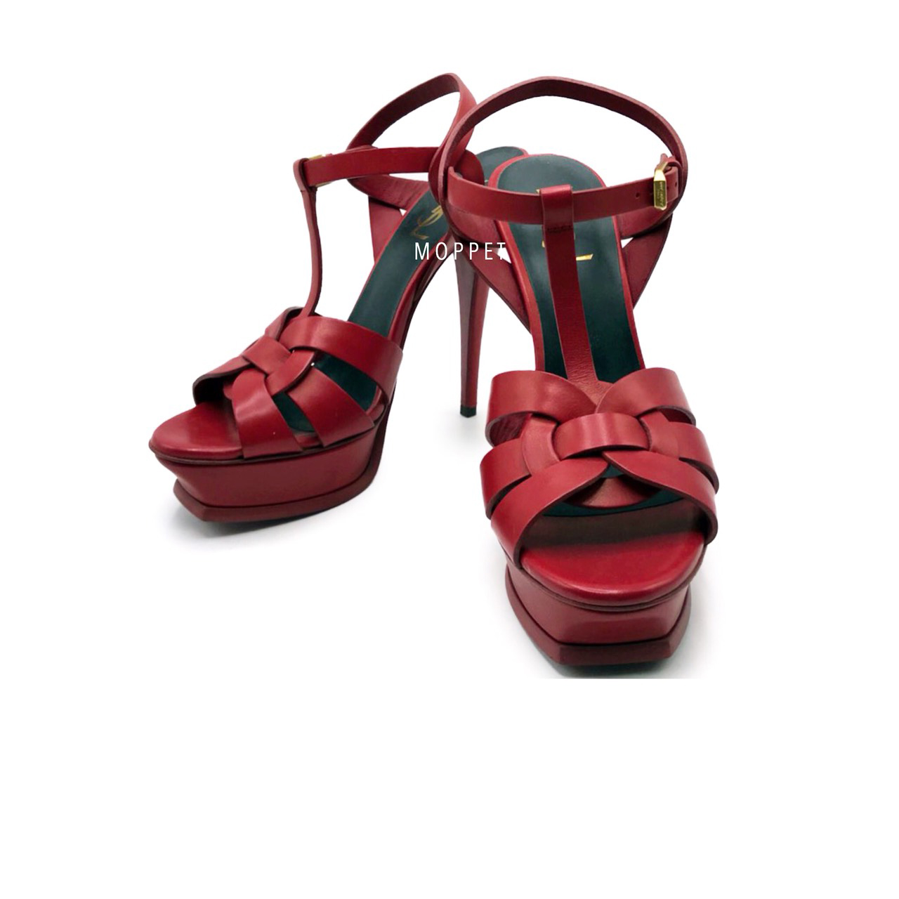 New YSL TRibute 5" Size 39" in Red Leather GHW