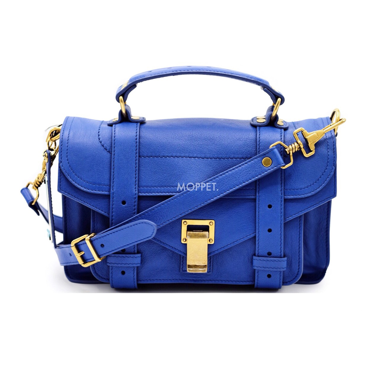 Like New Proenza Schouler PS1 Tiny in Royal Blue Leather GHW