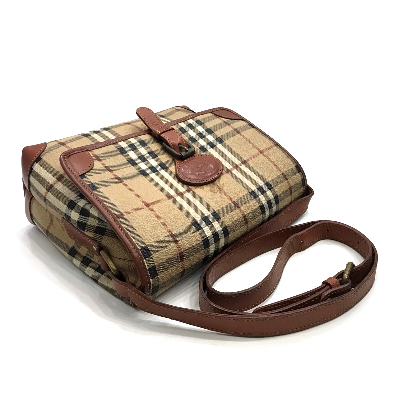 Used Burberry Messenger Bag In Nova Check Canvas Ghw