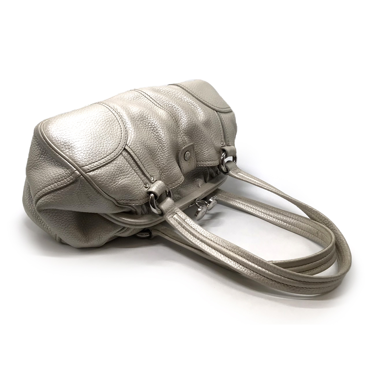 Used Celine Vintage Shoulder Bag in Platinum Leather SHW