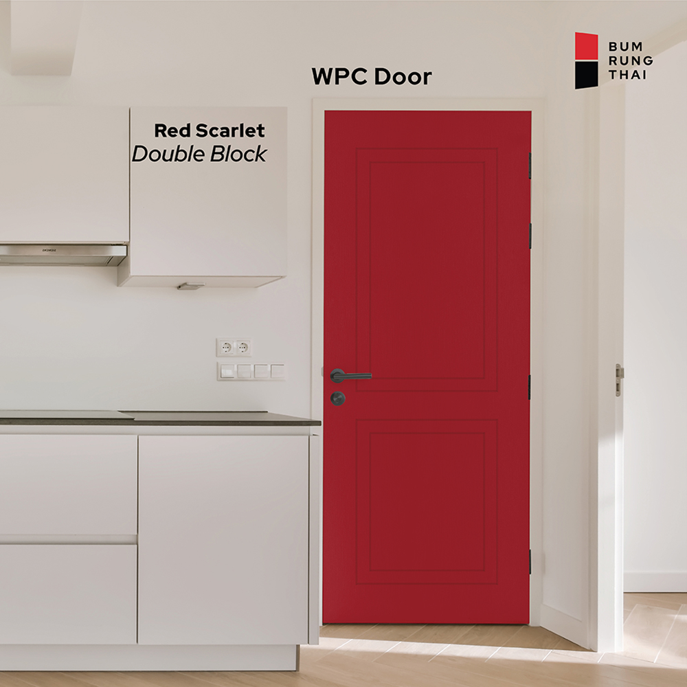 WPC Door Finish color - Red Scarlet