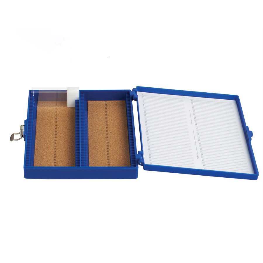Premium Microscope Slide Box, 100Place, Cork smartscience
