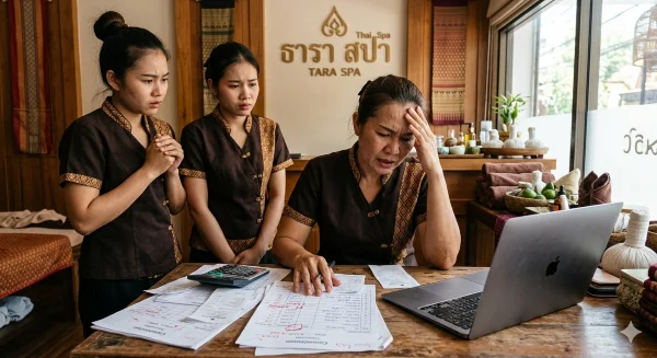ทานอาหารร้านสปา