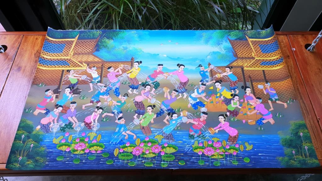Painting on Canvas - Songkran Festival